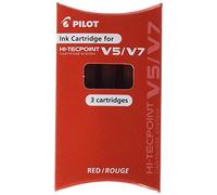 Pilot BXS-IC-R-S3 - Pack de 3 cartuchos de tinta para Hi-Tecpoint V5/V7, color rojo