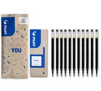 PILOT - Caja de 10 + 1 de Regalo Recambios BLS-G2-7 - Compatibles con Rollers 0,7 mm G2, G2 Plus, B2P Gel - Tinta Gel Intensa - Negro - Punta Media