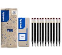 PILOT - Caja de 10 + 1 de Regalo Recambios BLS-G2-7 - Compatibles con Rollers PILOT 0,7 mm G2, G2 Plus, B2P Gel - Tinta Gel Intensa - Rojo - Punta Media