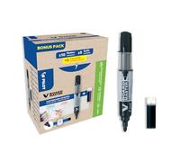 Pilot Pen Rotulador V-Board Master Marker Negro, 10 marcadores + 10 recambios, reciclado, punta 6 mm