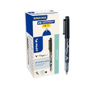 PILOT - Caja de 20 V-Sign Pen - Rotuladores de Tinta Líquida con Escritura Suave y Precisa - Tinta Intensa de Secado Rápido - Negro - Punta Media