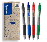 PILOT Caja de 4 G2 - Bolígrafos Roller de Tinta de Gel - Retráctiles y Recargables - Excelente Comodidad de Escritura - Negro, Azul, Rojo, Verde - Punta Media