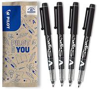 PILOT - Caja de 4 rotuladores V-Sign - Rotuladores para escribir de tinta líquida - Trazo suave perfecto - Secado instantáneo - Color intenso - Negro - Punta Media de 2,0 mm