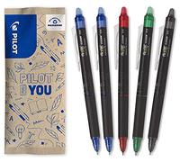 PILOT FriXion Point Clicker 0,5, Bolígrafo retráctil de tinta termosensible borrable, bolígrafo recargable, punta fina, lote de 5 unidades: 1 negro, 2 azules, 1 rojo, 1 verde