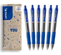 PILOT - Caja de 6 G2 Plus - Bolígrafos Roller de Tinta de Gel - Retráctiles y Recargables - Excelente Comodidad de Escritura - Azul - Punta Media