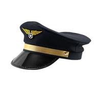 Pilot Captain Hat - Cosplay Captain Hat Adult Navy Captain Airline Hut, Airline Pilot Captain Crew Hat, Adult Airline Captain Pilot Cap Dress Hat, verstellbar für Männer Frauen für Halloween