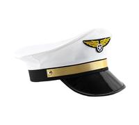 Pilot Captain Hat - Cosplay Captain Hat Adult Navy Captain Airline Hut, Airline Pilot Captain Crew Hat, Adult Airline Captain Pilot Cap Dress Hat, verstellbar für Männer Frauen für Halloween
