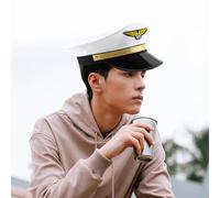 Pilot Captain Hat - Navy Airline Officer Cap, aviators Cosplay Hat | Sombrero piloto de la aerolínea de estilo militar clásico, Adulto Hombres Mujeres Traje Accesorio para fiestas de Hallowe