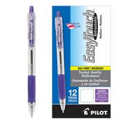 PILOT EasyTouch Refillable & Retractable Ballpoint Pens Medium Point Purple Ink 12-Pack (32255)