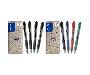 PILOT Flowpack 4 uds G-2 - Bolígrafo Roller Tinta De Gel - Negro - Punta Media & Flowpack 4 uds G-2 Bolígrafo Tinta Gel Azul,Negro,Rojo,Verde - Punto medio