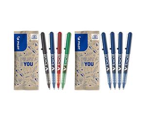 Pilot - Flowpack 4uds - Bolígrafo Roller tinta líquida V-Ball 05 - punto Fino - Negro, azul, rojo + Flowpack 4uds - Bolígrafo Roller tinta líquida V-Ball 05