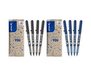 PILOT - Flowpack 4uds - Bolígrafo Roller tinta líquida V-Ball 05 - punto Fino - negro + Flowpack 4uds - Bolígrafo Roller tinta líquida V-Ball 05 - punto Fino - azul