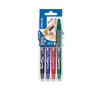Pilot Frixion 2260SG4E - Bolígrafo roller (0,7 mm, 4 unidades), color negro, azul, rojo y verde