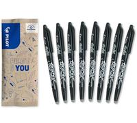 Pilot FriXion Ball 07 - Lote de 8 bolígrafos borrables con tinta termosensible - Bolígrafo de rodillo recargable - negro - punta media