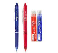 Pilot - FriXion Ball Clicker - Bolígrafo roller a presión (retráctil) con tinta de gel borrable (Juego con bolígrafo azul, bolígrafo rojo, 3 recambios en azul, 3 recambios en rojo)