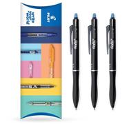 Pilot Frixion Ball Plus - Bolígrafo de punta redonda borrable, punta media de 0,7 mm, tinta termosensible, borrado limpio para marcar telas en la oficina, escuela, paquete de 3 unidades, tinta azul