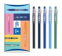 Pilot FriXion Ball Stick Punta de punta de 07-0,7 mm - Bolígrafos de tinta de gel borrables - En paquete tipo cartera (cartera Cool Tones de 5)