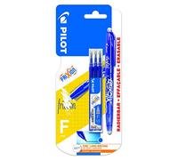 PILOT Frixion - Bolígrafo de punta fina borrable de 0,5 mm, color azul, bolígrafo y 3 recambios