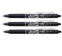 Pilot Frixion Clicker 0,7 mm punta de tinta borrable bolígrafo de Gel diseño de tatuaje de tinta negro (Pack de 3) se vende suelto.
