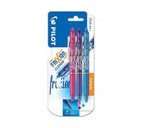 Pilot Pen Bolígrafo roller FriXion Clicker – Gel de tinta borrable, 3 unidades (rosa, morado, azul)