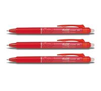 Pilot Frixion Clicker - Bolígrafos, 0.5 (fina), Juego de 3, color Rojo
