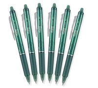 Pilot FriXion Clicker - Bolígrafos retráctiles de gel borrables, punta fina, paquete de 6 (verde)