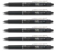 Pilot Frixion Clicker Fine Rollerball Pen | punta retráctil | Ancho de línea 0.7 mm (medio), paquete de 6