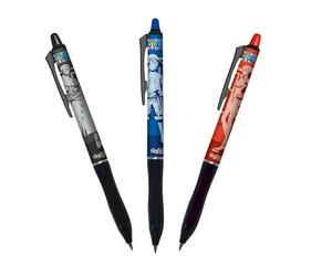 Pilot FriXion Clicker - Kit de 3 bolígrafos de gel borrables de color azul, rojo y negro, recargables, edición limitada, punta de 0,7 mm
