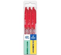 Pilot Frixion FR7 - Bolígrafo de punta redonda borrable con calor y fricción, punta de 0,7 mm, 3 unidades, color rojo