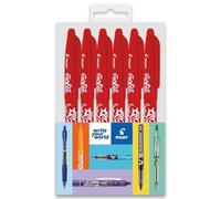 Pilot Frixion FR7 - Bolígrafo de punta redonda borrable con calor y fricción, punta de 0,7 mm, 6 unidades, color rojo