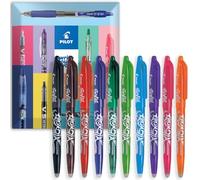 PILOT Frixion FR7 - Bolígrafo de punta redonda borrable por calor y fricción, punta mediana de 0,7 mm, en paquete de regalo, paquete de 10 unidades, negro, marrón, rojo, naranja, rosa, violeta, azul