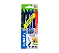 Pilot Frixion - Juego de bolígrafos roller de tinta borrable (0.7 mm, 2 negros, 2 azules y 1 rojo)