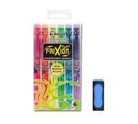 Pilot Frixion Light - Juego de 6 subrayadores fluorescentes (neón + goma de borrar)