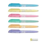 Pilot Frixion Light - Juego de 6 subrayadores y goma de borrar, color blanco