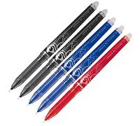 PILOT Frixion Point Borrable Punta Redonda, 0.5mm Punta - 2 Black / 2 Blue / 1 Rojo, Paquete de 5