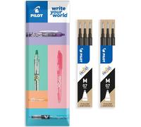 Pilot Frixion - Recambio borrable de calor y fricción, línea mediana de 0,7 mm, paquete de 6 recambios, 2 paquetes en embalaje de almohada, color negro