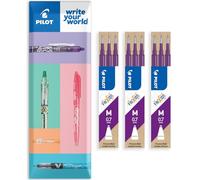 Pilot Frixion - Recambio borrable de calor y fricción, línea mediana de 0,7 mm, paquete de 9 recambios, 3 paquetes en embalaje de almohada, color violeta