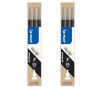 Pilot FRIXION - Recambios para punta de aguja de 0,5 mm, 2 paquetes - 6 recambios - tinta negra