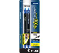 Pilot Frixion Synergy Clicker borrable retrctil y bolgrafos gel recargables 0.5 mm Punto extra-fino Black Barrel Blue Ink 2 Pens