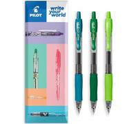 PILOT G-2 - Bolígrafo roller (punta de 0,7 mm, 3 unidades), color verde