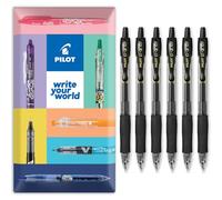 Pilot G-2 - Bolígrafos retráctiles de tinta de gel, punta de punta de 0,7 mm, 6 unidades, tinta negra