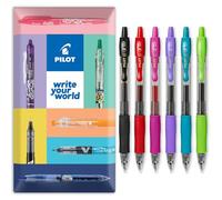 PILOT G-2 - Bolígrafos retráctiles de tinta de gel, punta de punta de 0,7 mm, en paquete de regalo, paquete de 6 unidades