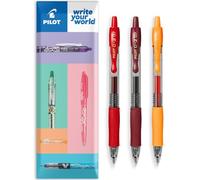 PILOT G-2 - Bolígrafos retráctiles de tinta de gel, punta de punta de 0,7 mm, en paquete de regalo, paquete de 3 unidades, juego de tonos rojos