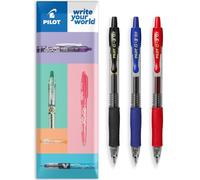PILOT G-2 - Bolígrafos retráctiles de tinta de gel, punta de punta de 0,7 mm, juego de 3 unidades, color negro, azul y rojo