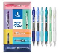 Pilot G-2 - Bolígrafos retráctiles de tinta de gel, punta de punta de 0,7 mm, paquete de 6 unidades, tonos océano