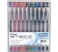 Pilot g-tec-c Bolígrafo roller de tinta gel con punta ultrafina 10-Pack Pouch (0,4 mm - Ultra Fino) Absorted Colors