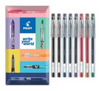 PILOT G-Tec C4 - Bolígrafo de tinta de gel, punta de 0,4 mm, línea de 0,2 mm, paquete de 8 bolígrafos en paquete de regalo (Essentials)