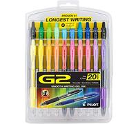 Pilot G2 - Bolígrafos de tinta de gel premium, punta fina, colores surtidos, 20 unidades (16696)