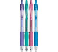 PILOT G2 Metallics - Bolígrafos de gel recargables y retráctiles, punta fina, tintas de colores surtidos, paquete de 4 (34403)