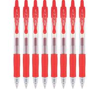 Pilot G2 Premium - Bolígrafos de gel de bola rodante recargables y retráctiles, punta extrafina, rojo, paquete de 8 (15313)